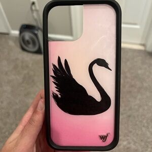 Pink and Black Swan Wildflower Phone Case